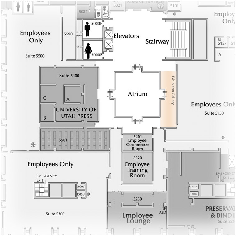 Level 5 Exhibit Hallway highlighted